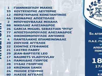 Άπαντες στην αποστολή για Απόλλωνα Πόντου