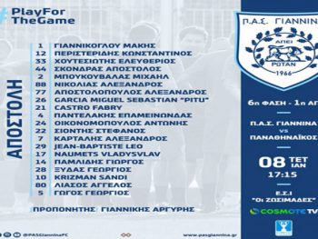 Με Νάουμετς και Νικολιά κόντρα στον Παναθηναϊκό