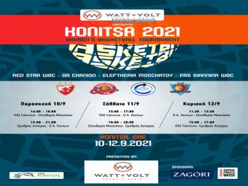 Προ των πυλών το WATT+VOLT Konitsa 2021 Women’s Basketball Tournament