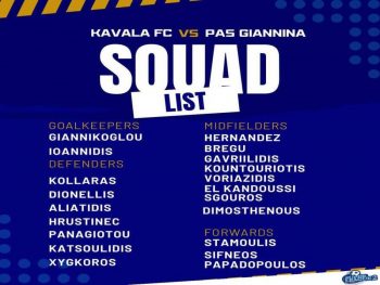 Με 20 παίκτες στα Γιάννενα η Καβάλα 