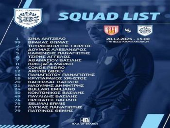 Mε 21 ποδοσφαιριστές στη Θεσσαλονίκη ο ΠΑΣ 